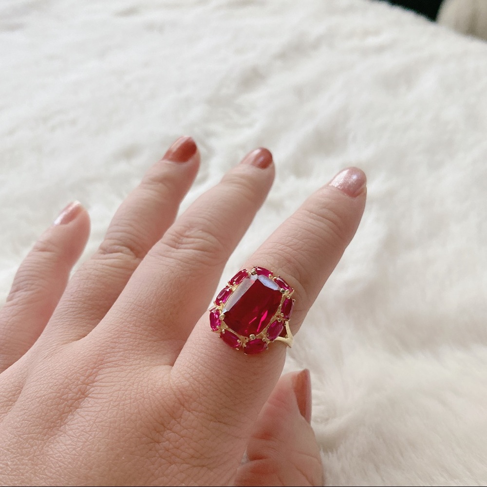 New 925 Lab Ruby Ring 8.5 - image 1